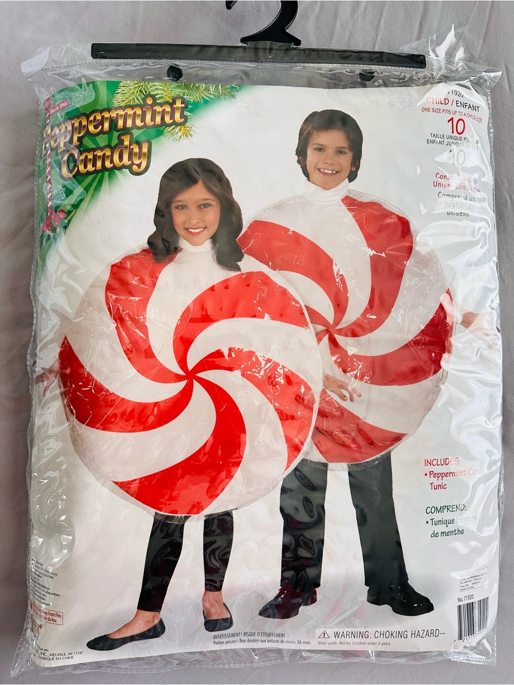 Peppermint Candy Kids Costume - Red and White Swirl Tunic